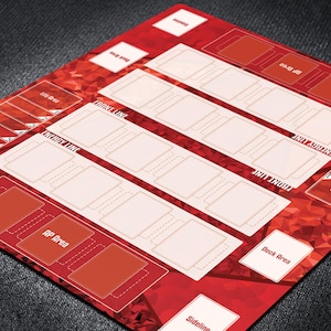 Tapis de jeu personnalisé pour 2 joueurs pour Union Arena TCG avec zones de terrain, tapis de jeu personnalisé avec disposition de cartes organisée pour un jeu compétitif propre