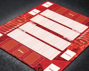 Custom 2Player Playmat for Union Arena TCG with Field Zones, Personalized Game Mat with Organized Card Layout for Clean Competitive Gameplay