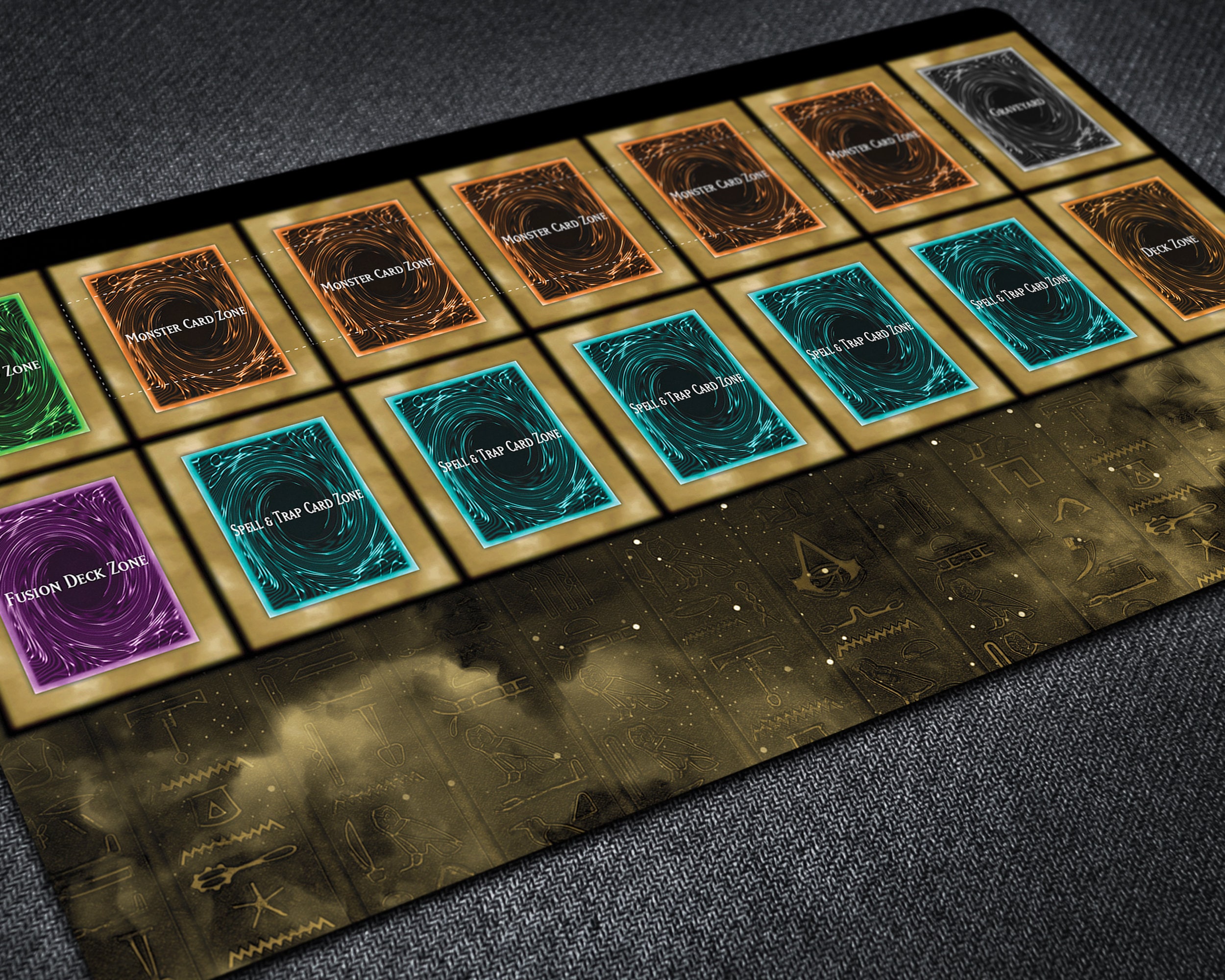 Goat Format YGO Classic Style Duel Playmat With Old School TCG