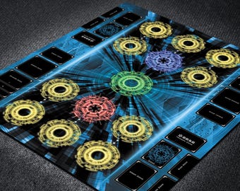Two-Player Compatible Cardfight Vanguard Playmat with Rear Guard, Guardian Circles, Bind, Order, Ride Deck Field Zones, Custom Card Game Mat