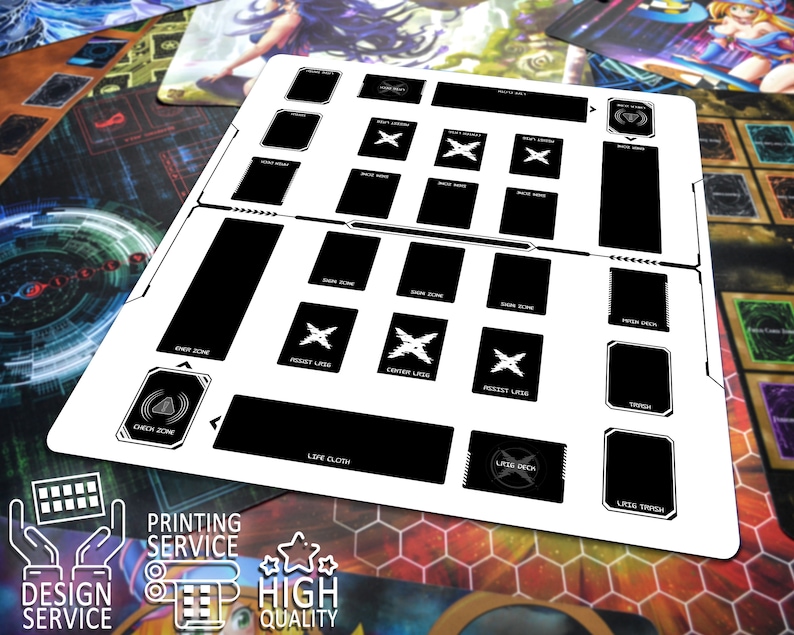 Wixoss Card Game Custom Playmat With Organized Playzones for 2-player ...