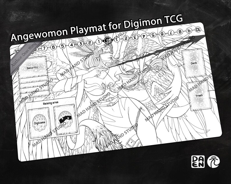 Digimon TCG Playmat Angewomon Card Game Mat with Custom Field | Etsy