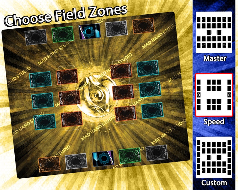 2Player YuGiOh Playmat with Zones Seven Large Card Game Mat Etsy