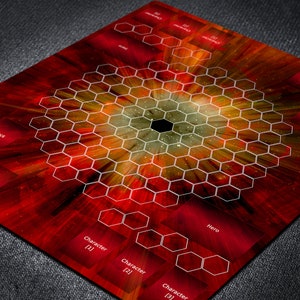 Dwuosobowa mata do gry Bakugan Battle Planet Custom Playmat, mata do gry stołowej do kart i walki z bakucores heksagonalnymi strefami