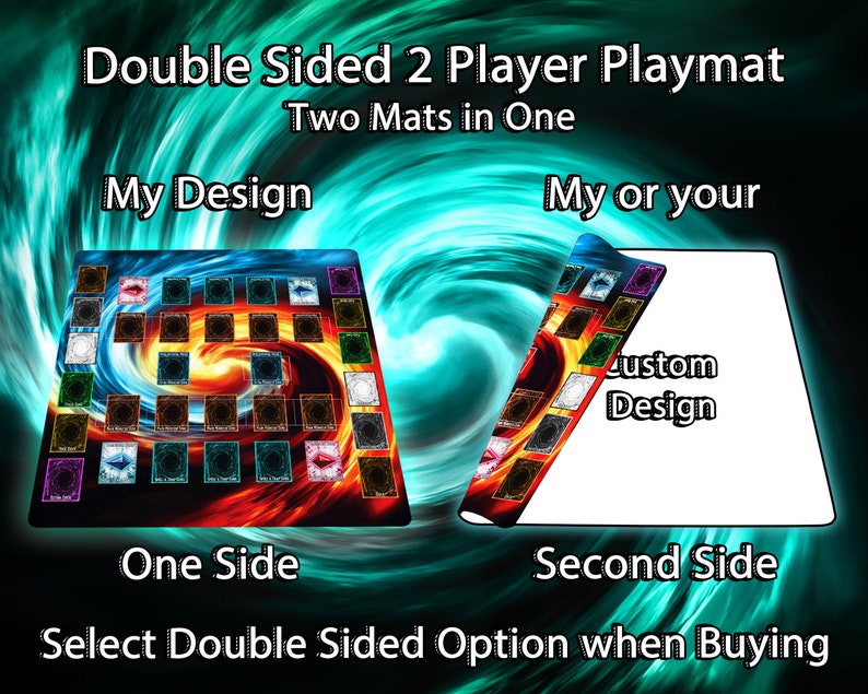2Player YuGiOh Playmat with Custom Master Duel Field Card Etsy
