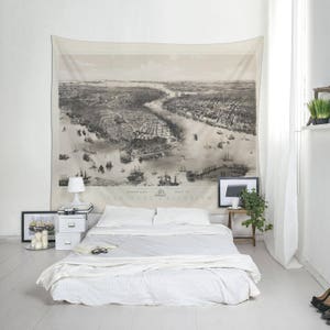 New York und Brooklyn Vintage Map Wandteppiche, Vintage Karte, Vintage Wandteppich, NY Karte, NY Liebhabergeschenk. PLAN001