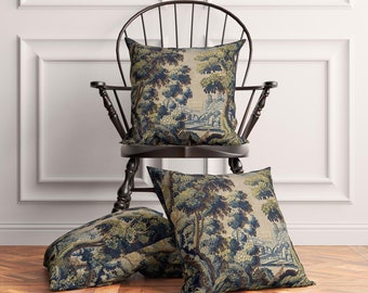Funda de almohada con tapiz Verdure, mezcla de algodón, 45,7 x 45,7 cm