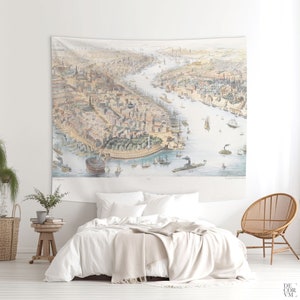 carte vintage de New York, tapisseries, tapisserie murale, tapisserie de carte de New York, impression de carte de New York, art mural, art mural NY. MAP003