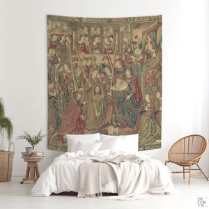 Religious Scene Art Tapestry, Veronicas Veil, Flemish Art Tapestry, Art Wall Hanging, Religious Backdrop. FLE004