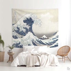 The Great Wave off Kanagawa Wall Tapestry Japanese Art Printed on Wall Hanging Fabric for Photo Background or Home Decor. JAP004 Etsy Canada