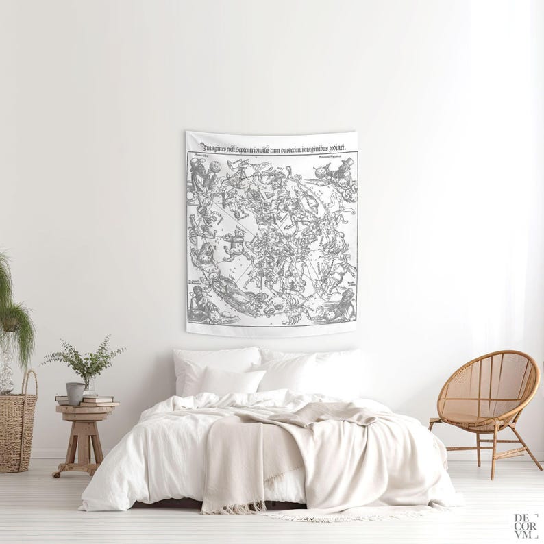 Celestial Zodiac Tapestry – Dürer Star Map, Boho Astrology Decor image 8