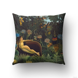 Henri Rousseau Pillow Cover, The Dream, French Artwork, Tropical Home Decor. HER001