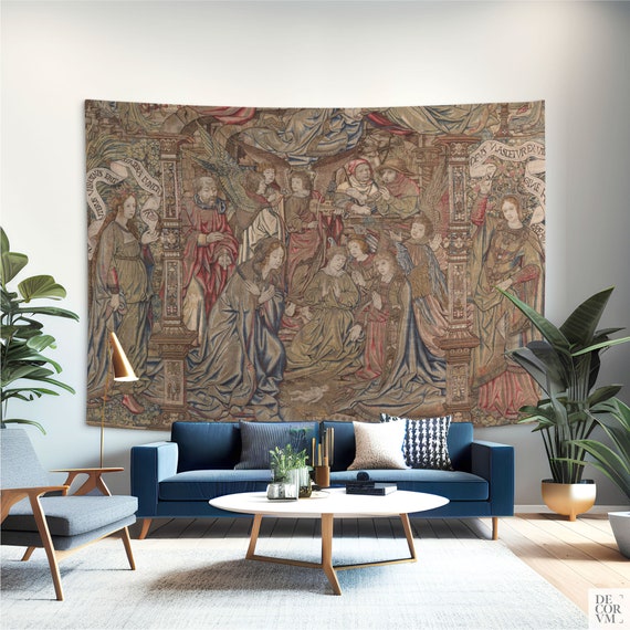 The Nativity Wall Hanging Art Flemish Tapestry Cotton Fabric for Home Decor Christian Art Religious Decoration 16th Century. FLE005EU Etsy UK