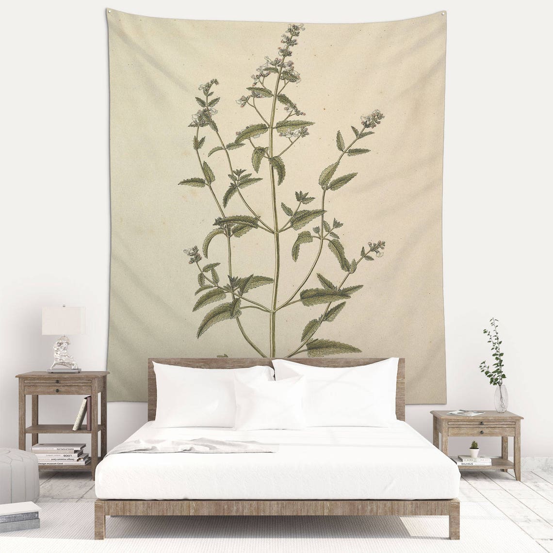 Botanical Tapestry Wall Art Vintage Botanical Print Botanic Etsy
