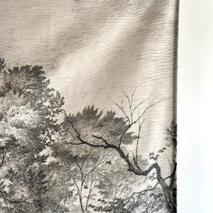 Forest tapestry monochrome print, Tree wall art drawing, German artist, Fabric wall hanging. LAN022EU image 3