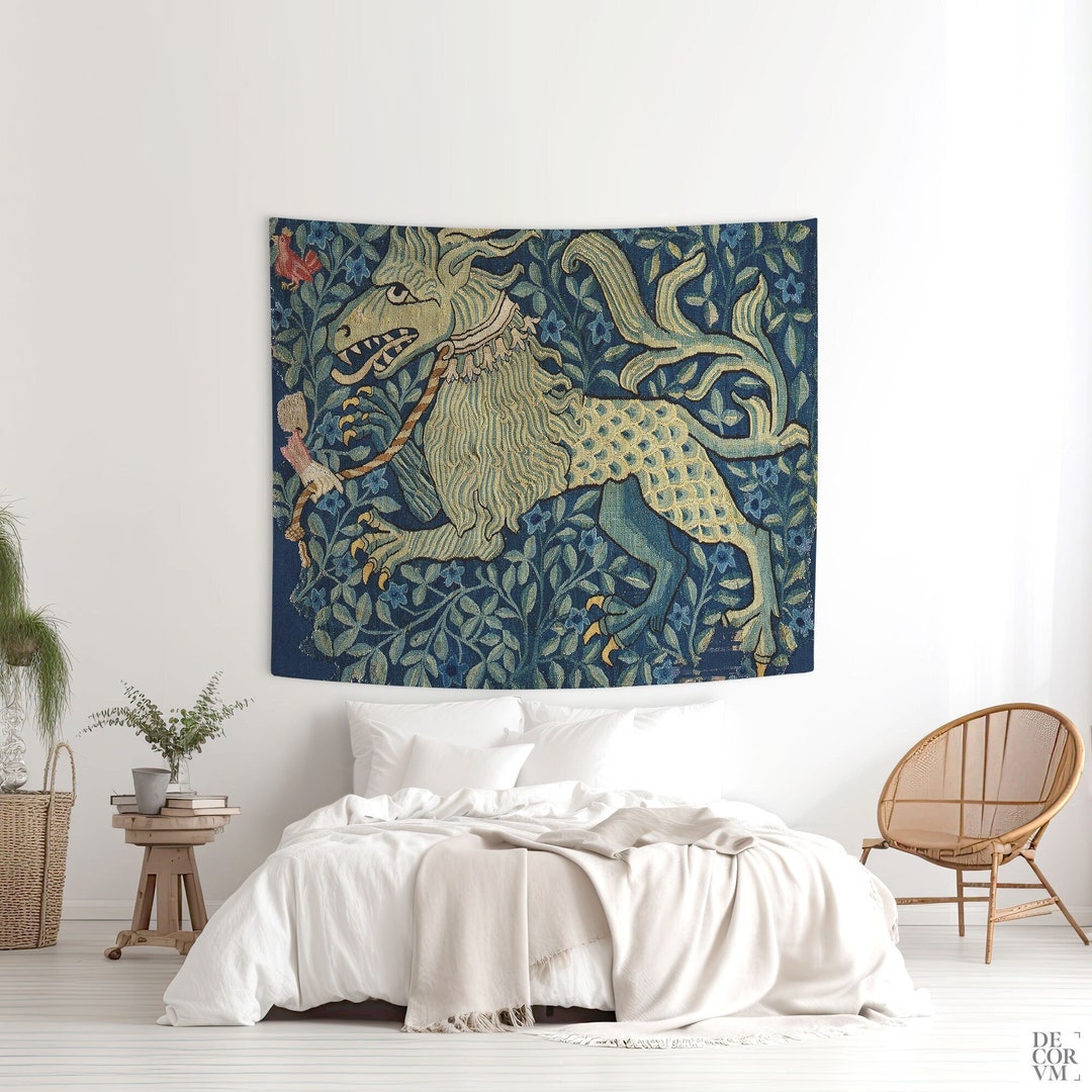 Swiss Medieval Art Tapestry Printed in Thin Fabric for Modern Wall Decor Basel Vintage Style Wall Tapestries. MEV002 Etsy
