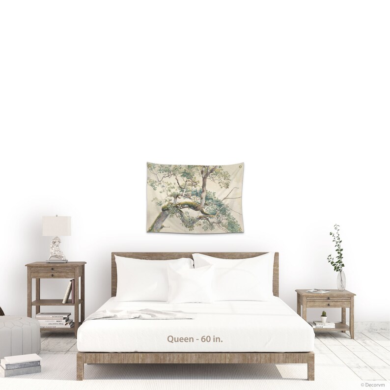 Tree Art Tapestry Tree Branch Wall Decor Drawing On Fabric Etsy