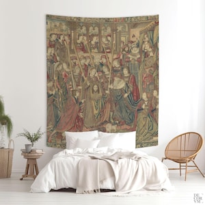 Religious Scene Art Tapestry, Veronicas Veil, Flemish Art Tapestry, Art Wall Hanging, Religious Backdrop. FLE004