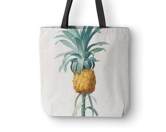 Pineapple Tote, Boodschappentas van een ananasprint, vintage ananasprint stof, markttas. BOT008