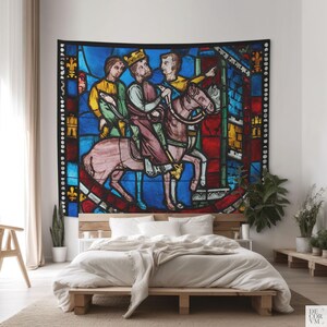 Seven Sleepers of Ephesus Tapestry, Religious Stained Glass Art. VIT001 image 7