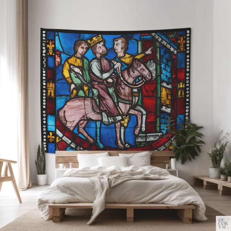 Seven Sleepers of Ephesus Tapestry, Religious Stained Glass Art. VIT001 image 7