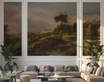 Waterfall Landscape Wallpaper Mural Bedroom Dutch Golden Age for Designers. LAN122