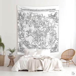 Celestial Zodiac Tapestry – Dürer Star Map, Boho Astrology Decor Microfibre 88x104
