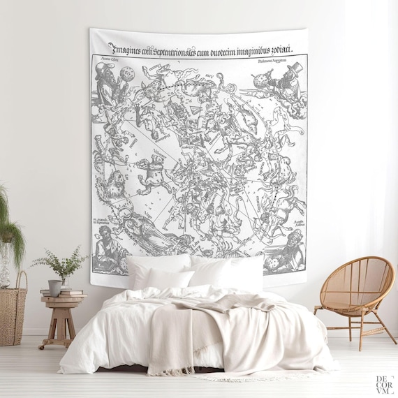 Celestial Zodiac Tapestry – Dürer Star Map, Boho Astrology Decor