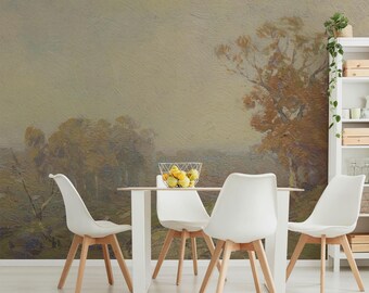 Ochre Oil Painting Wallpaper Mural - Peel and Stick or Traditional. LAN026