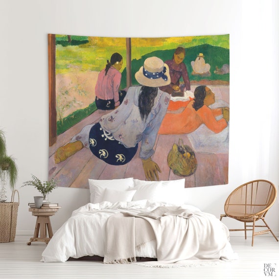 L'arazzo da parete Siesta di Paul Gauguin, donne tahitiane, arazzi  colorati, tessuto da parete. GAU001 -  Italia