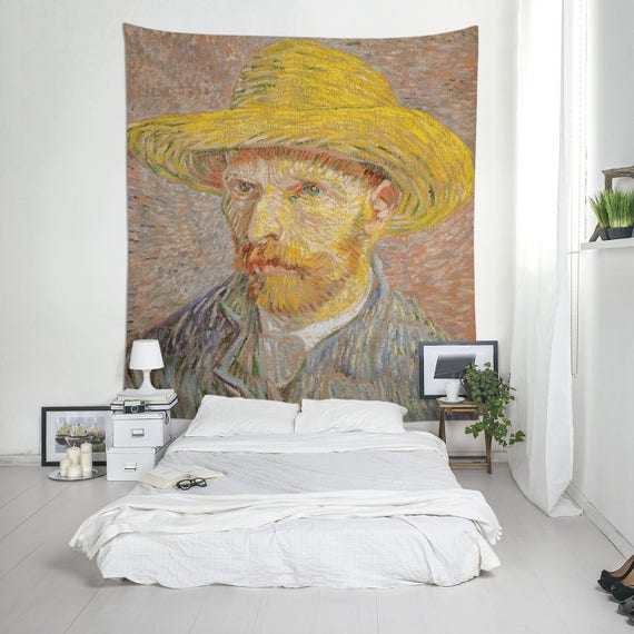 Van Gogh Portrait Wall Blanket Large Wall Art Impressionist | Etsy