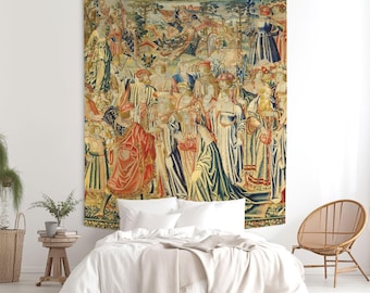 Perseus Rescues Andromeda Tapestry, Medieval Greek Mythology Wall Art. MEV003