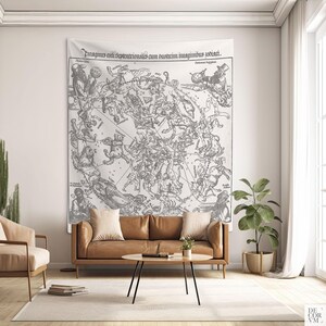 Celestial Zodiac Tapestry – Dürer Star Map, Boho Astrology Decor image 7