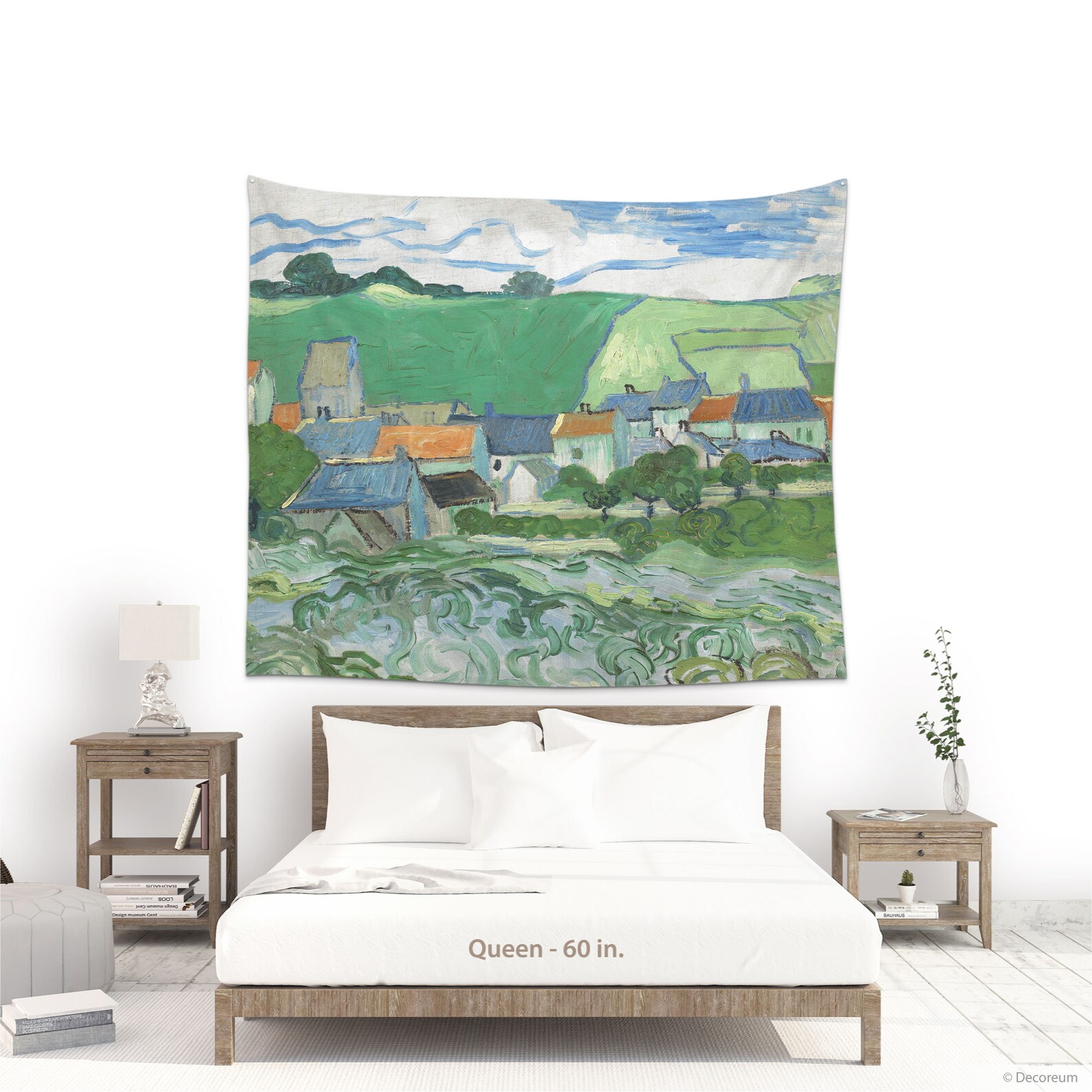 Van Gogh Wall Tapestry Van Gogh Painting of Auvers Etsy
