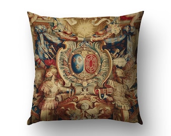Baroque Tapestry Cushion Cover Maximalist Study Decor Louis XIV Art | FRE013