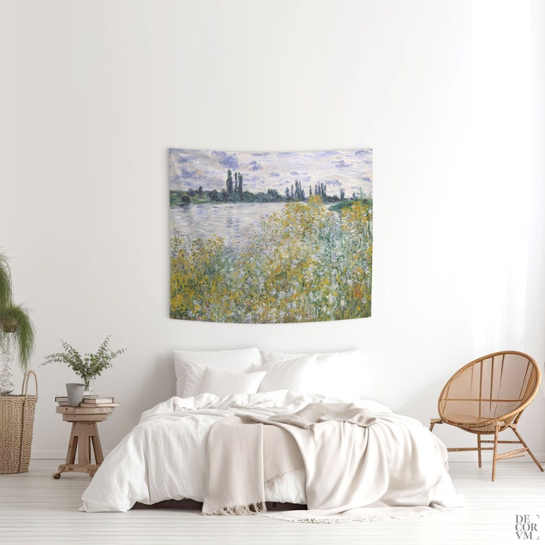 Claude Monet Print, Art Tapestry, Impressionist Prints, Landscape Art, French Art Tapestry, Wall Decoration, Vintage Tapestry. MON008 128x150 cm | 51x60 inches