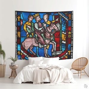 Seven Sleepers of Ephesus Tapestry, Religious Stained Glass Art. VIT001 image 1