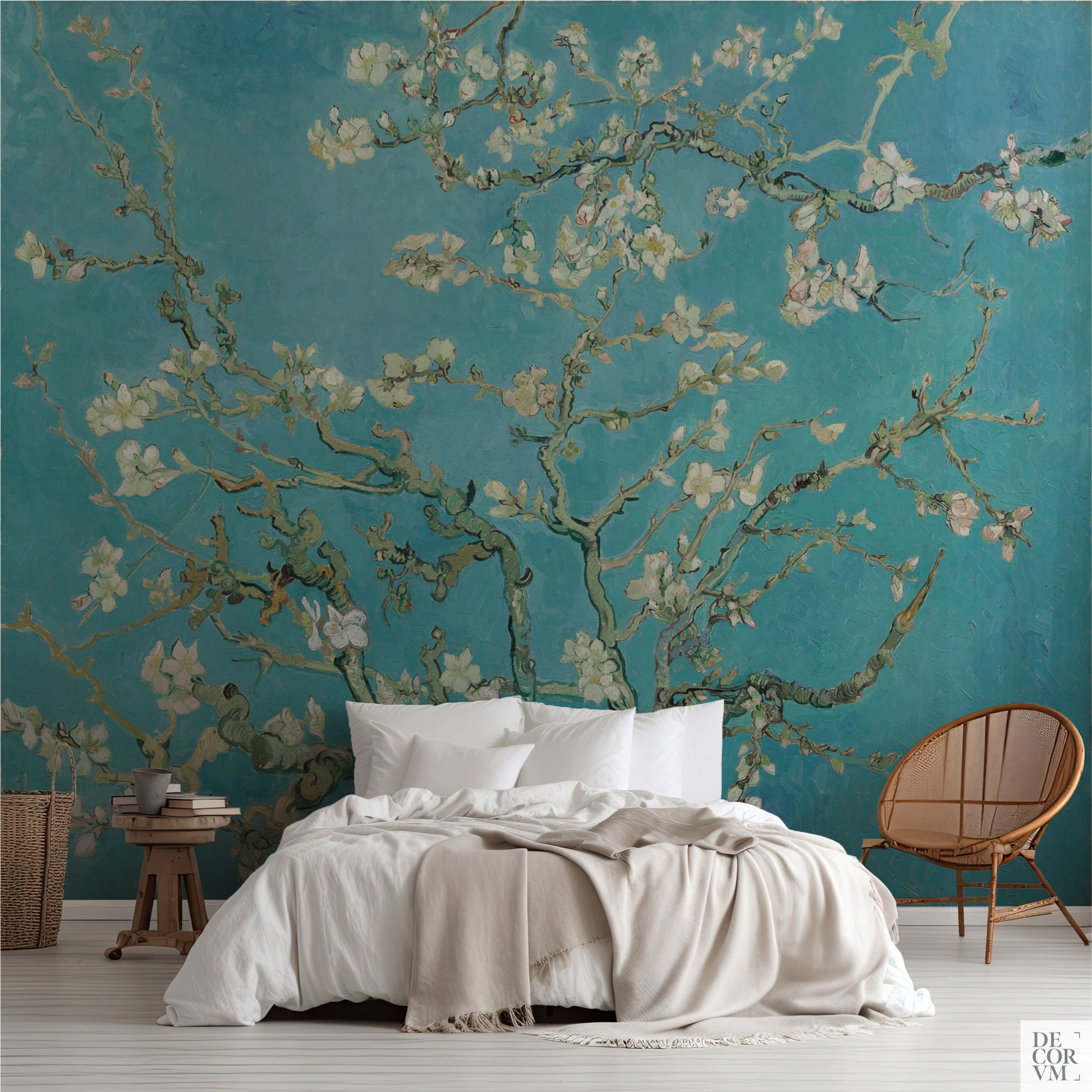 Papel pintado autoadhesivo para pared, diseño de árboles, color azul oscuro  saturado, papel pintado autoadhesivo para pared, papel pintado de vinilo