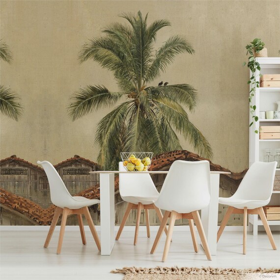 Palm tree wallpaper mural, Tropical wall decor, Ecuador landscape. LAN016