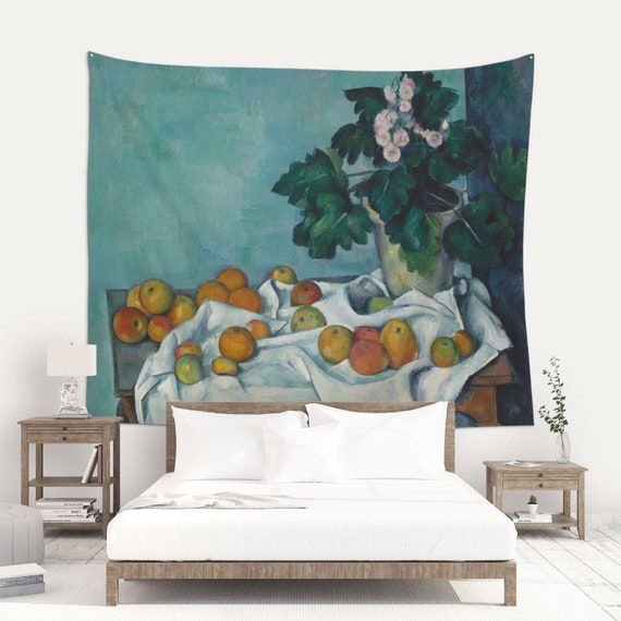 Cezanne Still Life Wall Tapestry Art Print Room Decor Impressionist Art Fabric Wall Hanging Cza004