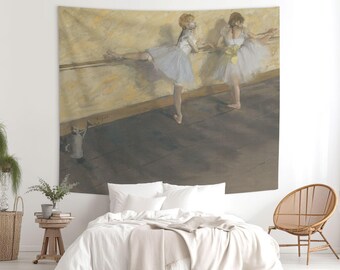 Degas Ballerinas Tapestry, Ballet Barre Art, Home Decor