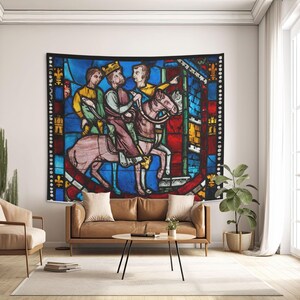 Seven Sleepers of Ephesus Tapestry, Religious Stained Glass Art. VIT001 image 5