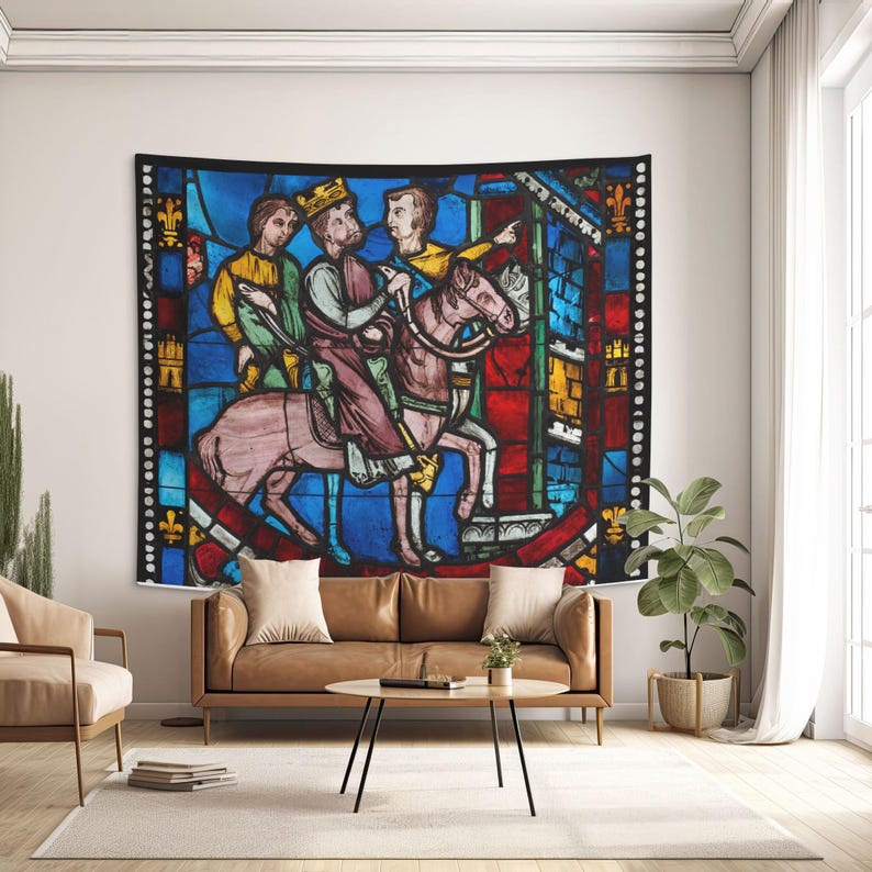 Seven Sleepers of Ephesus Tapestry, Religious Stained Glass Art. VIT001 image 5