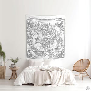 Celestial Zodiac Tapestry – Dürer Star Map, Boho Astrology Decor image 9