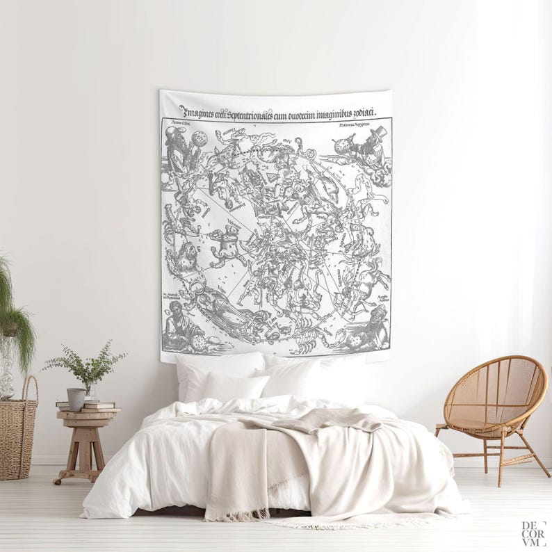 Celestial Zodiac Tapestry – Dürer Star Map, Boho Astrology Decor image 9