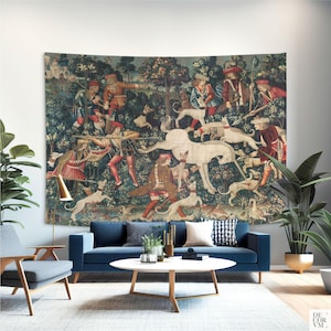 Tapisserie Murale Médiévale Village Européen - 180x230 Cm, 100% Polyester - Décor Chambre/Salon