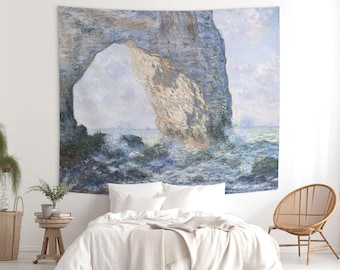 Claude Monet Painting, Wall Tapestries, Home Decoration, Sea Landscape, Mediterranean Decor. MON001