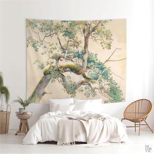 Tree Branches Wall Tapestry – Watercolor Tree Art for Nature-Inspired Decor – Vintage Botanical Wall Hanging (US Version). TRE001