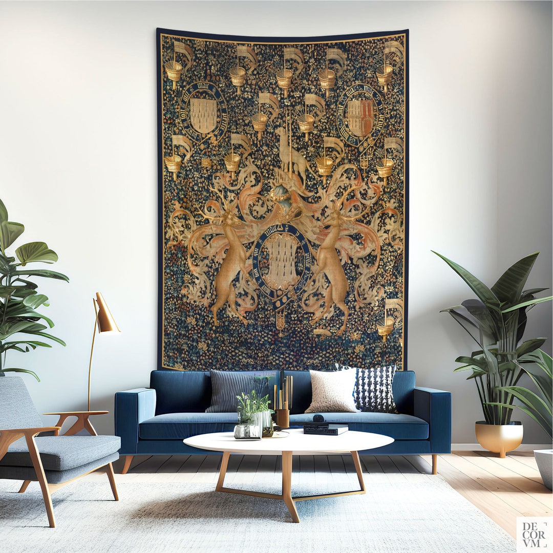 Medieval Art for Wall Decor, Large Textile Printed for Wall Art