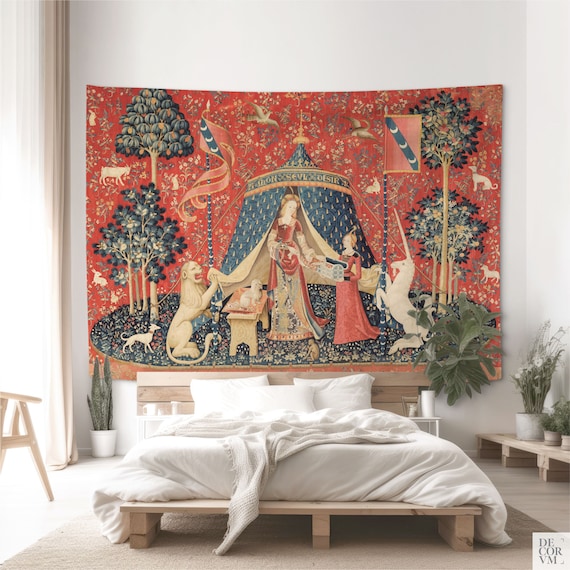 Medieval Room Wall Decor the Lady and the Unicorn Tapestry 